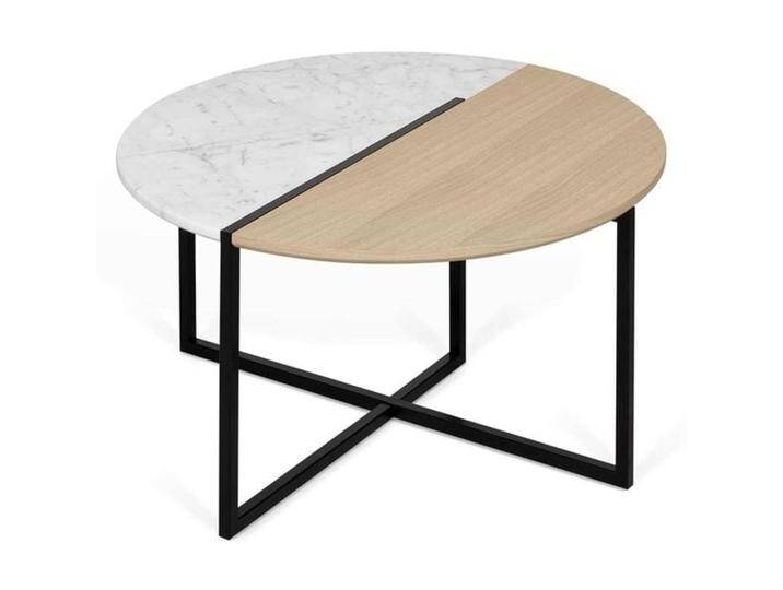 TEMAHOME Sonata Beistelltisch Ø80cm Weiß Natur von piolo
