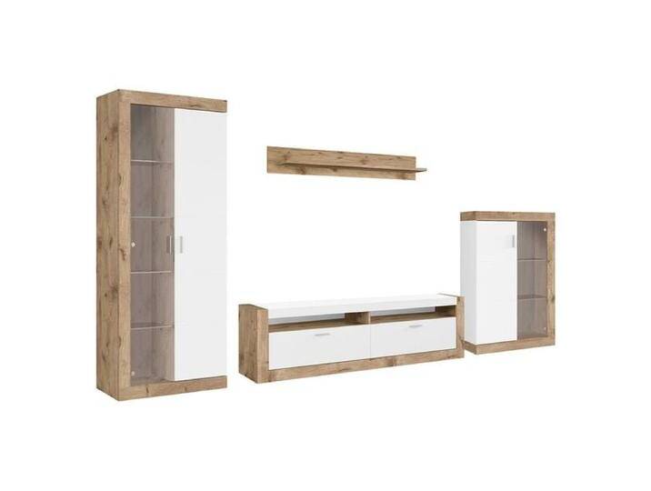 Xonox Parma Wohnwand 4-tlg. Weiß Natur von piolo