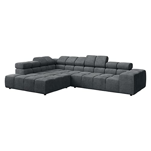 piolo HOMELIV. Charlotta Ecksofa in Matrix Steel, mit bequemer Kopfstütze, hochwertige Polsterung, gemütliches L-Sofa in modernem Look, Ottomane Links von piolo