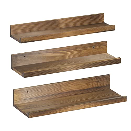 piorlado Wandregal, Holz Schweberegal, U-Form Wandboard 3er-Set, Rustikales Hängeregal für Wohnzimmer, Schlafzimmer, Küche, Badezimmer, Büro von piorlado