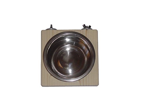 pipano Futternapf Sitzbrett 15 x 15 cm, 0,4 Liter für Vogelkäfig, Nymphensittich, SF1504 von pipano