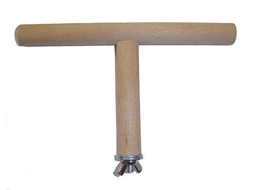 pipano T Sitzstange 20 cm breit, Durchmesser 20 mm, Buche Holz, Anflugstange für Vogelkäfig, Nymphensttich,T201020 von pipano