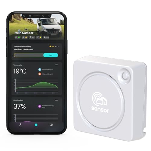 sonsor - stationäre Alarmanlage für Ferienhäuser, Wohnungen, Garagen oder Gärten mit WLAN inkl. kostenloser sonsor App. (telegrau) von pironex