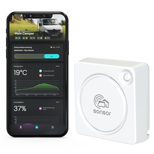 sonsor - stationäre Alarmanlage für Ferienhäuser, Wohnungen, Garagen oder Gärten mit WLAN inkl. kostenloser sonsor App. (weiß) von pironex