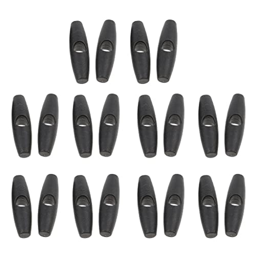 20 Stück 35 mm Camping Markisenzelt Innenzelt Duffle Knebelstopper schwarze Kunststoffschnallen von pistro