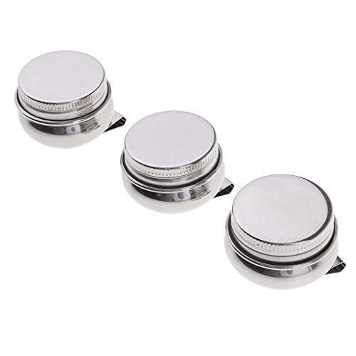 3 Stück Edelstahl Künstler Single Dipper Ölbecher Clip Behälter Topf mit Deckel für Ölmedien – 35 mm Öffnung von pistro