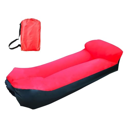 Aufblasbare Liege Luftsofa Lazy Air Matratze Outdoor Camping Couch für Erwachsene Picknick 86.61 x 27.56 x 23.62 Zoll- Rot von pistro