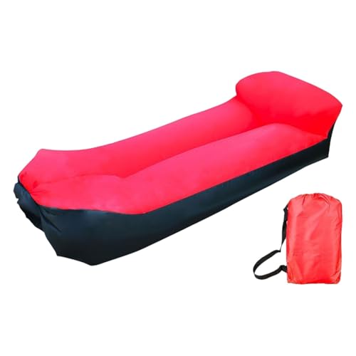 Aufblasbarer Stuhl, tragbar, Luftsofa, Liege für Camping, Strand, Musik, Festivals, Versammlungen am See, 220 x 70 x 60 cm, Rot von pistro