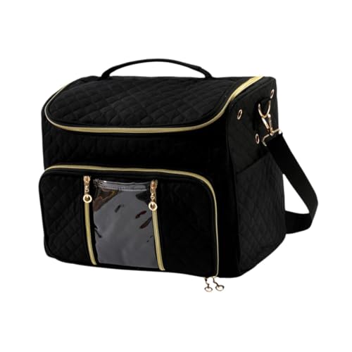 Crossbody Häkel-Organizer, Aufbewahrungstasche, leicht, großes Fassungsvermögen, Strickwerkzeug, Tragetasche mit mehreren Taschen, 32 x 22 x 28 cm, Schwarz Crossbody Häkel-Organizer, Aufbewahrungstasche, leicht, großes Fassungsvermögen, Strickwerkzeug, Tragetasche mit mehreren Taschen, 32 x 22 x 28 cm, Schwarz von pistro