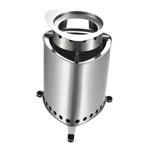 Holzofen Campingkocher, tragbarer Stahl-Kaminholzkocher mit abnehmbaren Ringen und Beinen, dreieckiger Boden für stabiles Kochen im Freien, Grillen, Hinterhofpicknicks, 23 x 23 x 30 cm Holzofen Campingkocher, tragbarer Stahl-Kaminholzkocher mit abnehmbaren Ringen und Beinen, dreieckiger Boden für stabiles Kochen im Freien, Grillen, Hinterhofpicknicks, 23 x 23 x 30 cm von pistro