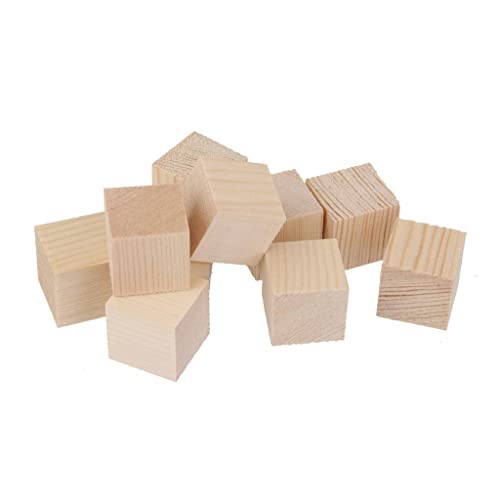 Holzwürfel 50mm Basteln Verzierung Zubehör 12 Stück Naturholz Blöcke für Scrapbooking DIY Projekte von pistro