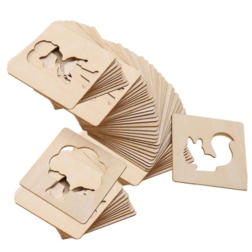 Kinder-Zeichenschablonen, Set mit 10 Montessori-Kreide-Schablonen aus Holz, für Klassenzimmer, Malerei, Zeichnen, Spray, Kunst, Handwerk, DIY, 60 Stück Kinder-Zeichenschablonen, Set mit 10 Montessori-Kreide-Schablonen aus Holz, für Klassenzimmer, Malerei, Zeichnen, Spray, Kunst, Handwerk, DIY, 60 Stück von pistro