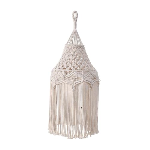 Makramee-Deckenlampenschirm – handgewebte Boho-Pendelleuchte für Schlafzimmer, Büro und Heimdekoration von pistro