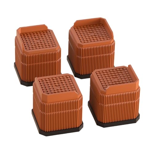 Möbelbeinheber, Mehrzweck-Stoßdämpfung, Erhöhung für Stuhlbeine, für Unterlegscheiben, Geräte, 7,6 x 7,6 x 7,2 cm, Braun, 4 Stück Möbelbeinheber, Mehrzweck-Stoßdämpfung, Erhöhung für Stuhlbeine, für Unterlegscheiben, Geräte, 7,6 x 7,6 x 7,2 cm, Braun, 4 Stück von pistro