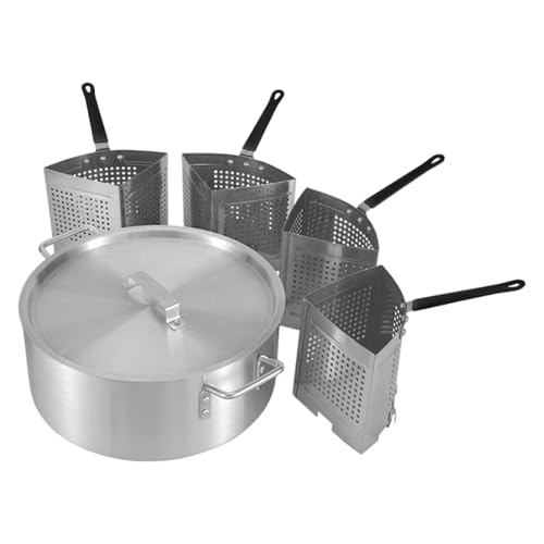 Nudelkochtopf mit 4 Siebkörben für Knödel, Nudeln, 20 l, Aluminium-Topf, Thanksgiving, Abendessen, großes Fassungsvermögen von pistro