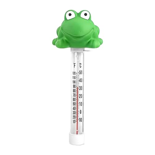 Schwimmendes Pool-Thermometer Frosch mit Schnur, leicht ablesbares Wasserthermometer für Babybadewanne, Angelteich, Dusche, Planschbecken, 8.11 x 3.94 x 3.07 inch von pistro