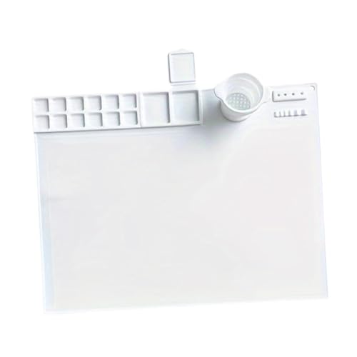 Silikon-Malmatte mit Tasse, Antihaft-Silikonplatte, rutschfeste Bastelmatte für DIY-Malerei, handgemachter Ton, Weiß Silikon-Malmatte mit Tasse, Antihaft-Silikonplatte, rutschfeste Bastelmatte für DIY-Malerei, handgemachter Ton, Weiß von pistro