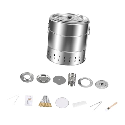 Smokeless BBQ Grill Eimer Zubehör Barbecue Hanging Grill Kebob Grill mit 28 Spießen für Gartenparks Outdoor-Aktivitäten 39 x 42 cm L von pistro