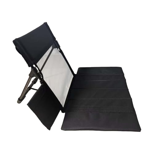 Strand-Klappstuhl mit Rückenlehne, Faltbarer Bodenstuhl Tribünenkissen, Tragbare Strandliege Campingstuhl für Picknick Garten Wandern, Grün 38x68x40- Schwarzmesh von pistro