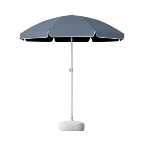 Strandschirm mit Baldachin und Sockel, 155 x 170 cm, Terrassenschirm für Picknick, Camping, Garten, Strand, Dunkelblau von pistro