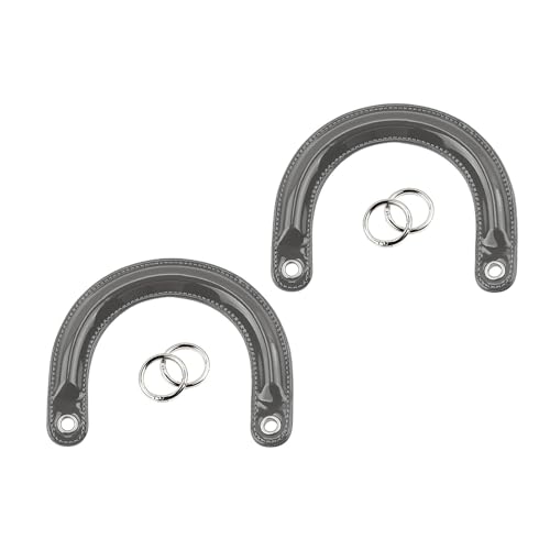 pistro 2 Stück U-förmige Geldbörsengriffe mit Metallschnallen, Grau Silber, 17 cm Handtaschengriffe für DIY Reparatur und Taschenherstellung von pistro
