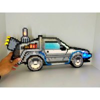 Zurück in Die Zukunft Delorean Led-Lampe - Handgefertigtes Pixel-Art-Nachtlicht von pixelLamp