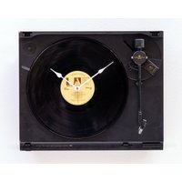 Recycelte Plattenspieler Uhr, Musik, Schallplatte, Album, Player, Upcycle, Wiederverwendung, Zurückfordern, Wand, Vinyl, Lp Vintage, Antik von pixelthis