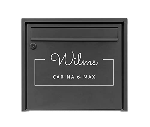 Hausnummer Familie Name Nachname Straßenname selbstklebend Folie Aufkleber für Briefkasten Haustür Glasdekor Namensschild Schwarz Weiß 14 Farben personalisierbar von pixlfactory