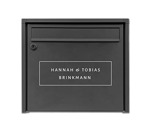Hausnummer Familie Name Nachname Straßenname selbstklebend Folie Aufkleber für Briefkasten Haustür Glasdekor Namensschild Schwarz Weiß 14 Farben personalisierbar von pixlfactory