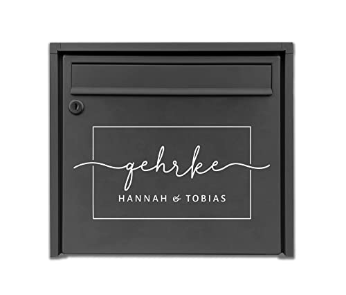 Hausnummer Familie Name Nachname Straßenname selbstklebend Folie Aufkleber für Briefkasten Haustür Glasdekor Namensschild Schwarz Weiß 14 Farben personalisierbar von pixlfactory