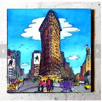 Kunst Untersetzer Flatiron Building, Nyc Viertel Pj Cobbs New York Neighborhoods Partystimmung Gormley von pjcobbsarts