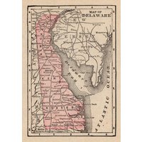 1888 Miniatur Delaware State Map Antike Karte Von Delaware Galerie Wandkunst Hochzeitsgeschenk Für Geburtstag Jahrestag 716 von plaindealing