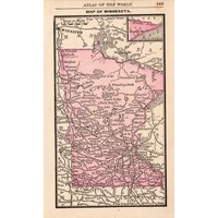 1888 Miniatur Minnesota State Map Antike Karte Von Minnesota Galerie Wandkunst Hochzeit Geburtstagsgeschenk Für Jubiläum 11540 von plaindealing