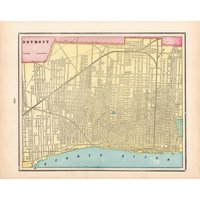 1899 Antike Detroit Stadt Karte George Cram Straßen Von Detroit Garanz Wanddeko Geschenk Für Jubiläum Lehrer Geburtstag Hochzeit 3240 von plaindealing