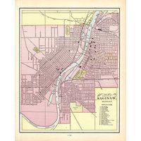1899 Antike Saginawmichigan Straßen Karte George Cram Stadt Von Saginaw Galerie Wanddeko Housewarming Geschenk Zum Geburtstag 2065 von plaindealing