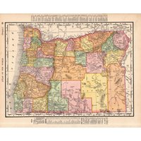 1902 Antike Karte Von Oregon George Cram Atlas Wanddekor Einweihungsparty Geschenk Für Jahrestag Geburtstag Hochzeit 2561 von plaindealing