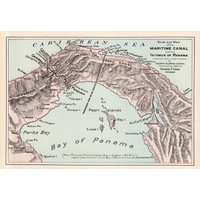 1903 Antike Panama Canal Karte Wand Dekor George Cram Kanal Zone Galerie Home Decor Geburtstagsgeschenk Für Jubiläum Hochzeit 2040 von plaindealing