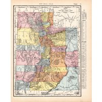 1909 Antique Utah State Map Vintage Karte Von Dekor Galerie Wandkunst Geschenk Für Geburtstag Reise Graduierung Hochzeit 3342 von plaindealing