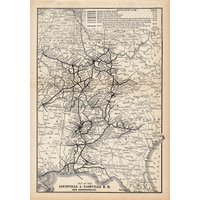 1912 Antike Louisville Und Nashville Eisenbahnsystem Karte L N Eisenbahn Geburtstagsgeschenk Für Papa Jahrestag 2244 von plaindealing