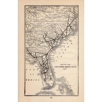 1916 Antike Atlantic Coast Linie Eisenbahn Karte Vintage Geburtstagsgeschenk Für Papa Jahrestag 2240 von plaindealing