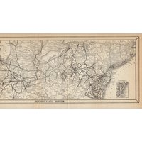 1916 Antique Pennsylvania Eisenbahnnetz Karte 20 Zoll Lang Eisenbahnsystem Geburtstagsgeschenk Für Papa Jahrestag 2282 von plaindealing