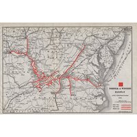 1921 Antike Norfolk Und Western Eisenbahnsystem Karte Eisenbahn Geburtstagsgeschenk Für Papa Jahrestag 2280 von plaindealing