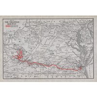 1924 Antike Virginian Eisenbahn Karte Vintage Virginia Geburtstagsgeschenk Für Papa 2281 von plaindealing