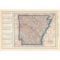 1925 Antike Arkansas State Karte Vintage Atlas Von Galerie Wand Dekor Lehrer Geschenk Für Geburtstag Hochzeit Jahrestag 1871 von plaindealing