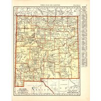 1938 Vintage New Mexico Zustand Karte Atlas Von New Mexico Galerie Wand Dekor Housewarming Geschenk Für Hochzeit Geburtstag Jahrestag 1803 von plaindealing