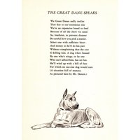 1940Er Jahre Deutsche Dogge Poesie Druck Wand Kunst Dekor Morgan Dennis Hund Gedicht Illustration Geburtstag Geschenk Idee 8000J von plaindealing