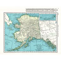1942 Alaska State Map Vintage Karte Von Alaska Galerie-Wand-Dekor Bibliothek Dekor Hochzeitsgeschenk Für Geburtstag Abschluss Jahrestag 2080 von plaindealing