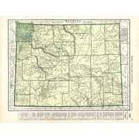 1943 Vintage Wyoming State Map Wanddekor Antike Karte Von Wyoming Ordentlich Geschenk Für Geburtstags-Reise-Abschluss-Hochzeitstag 3232 von plaindealing