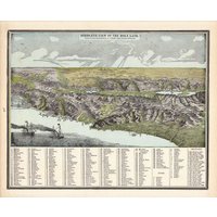 Antike Heilige Land Und Jerusalem Karten-Druck 1888 George Cram-Gravur-Druck Vintage Vogelaugen-Ansicht-Religiöse Galerie-Wand-Kunst 2527 von plaindealing