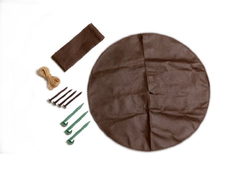 planto Bio Baumpflege Set Gr. L Baumschutzvlies Unkrautvlies Rundscheibe Baumschutz-Hüllen, Baum Bandage, Schnur, Haken Baumscheibenabdeckung (1 Set) von planto